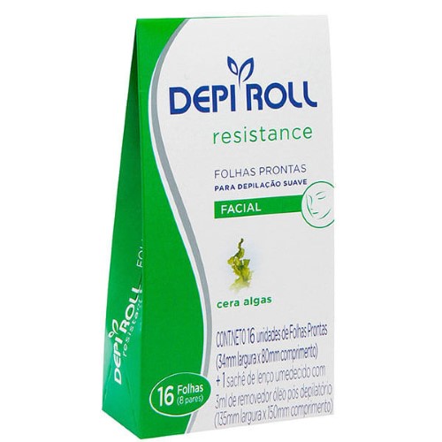 Folhas Prontas Depilatório Depi Roll-On Facial Algas 8 Pares - Depi Roll