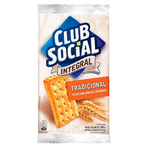 Biscoito Club Social Integral 24g 6 unidades