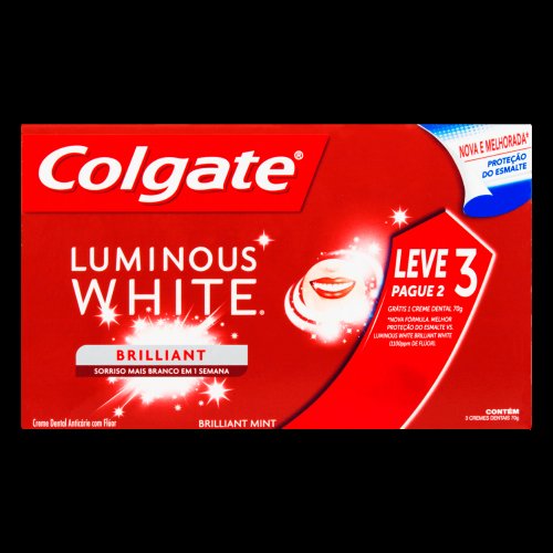 Creme Dental Colgate Luminous White Brilliant Mint 70g Promo Leve 3 Pague 2