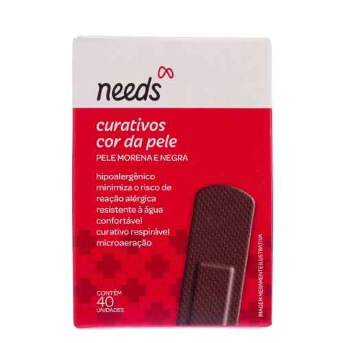 Curativo Cor da Pele Needs Pele Morena e Negra com 40 Unidades