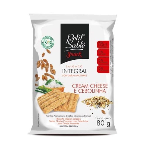 Biscoito Salgado Integral Cream Cheese e Cebolinha 80G