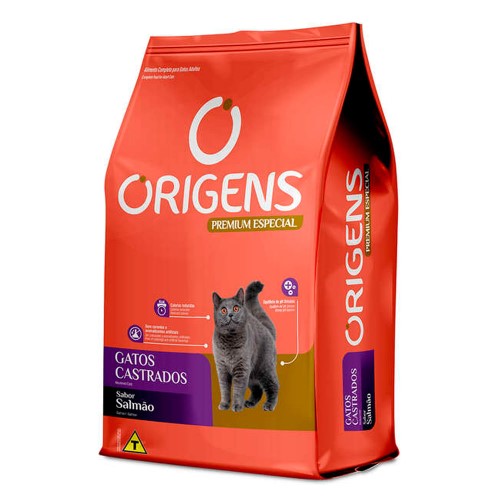 Ração para Gatos Castrados Origens Premium Especial Sabor Salmão 3Kg