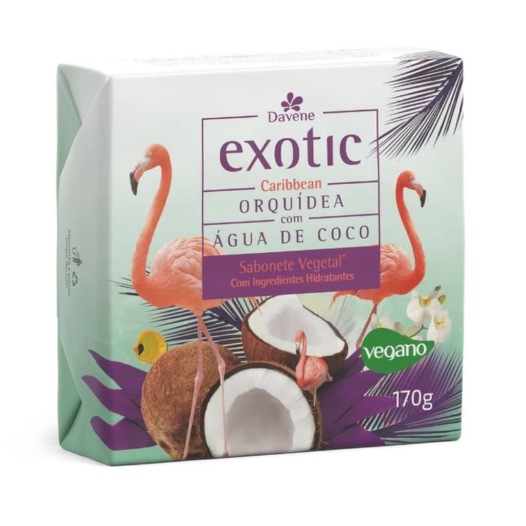 Sabonete Em Barra Davene Vegetal Exotic Caribbean Orquídea Com Água De Coco 170g