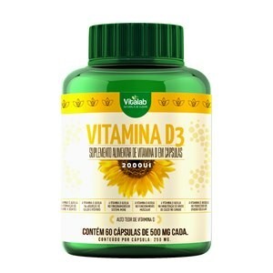 Vitamina D 2000UI Vitalab com 60 Cápsulas