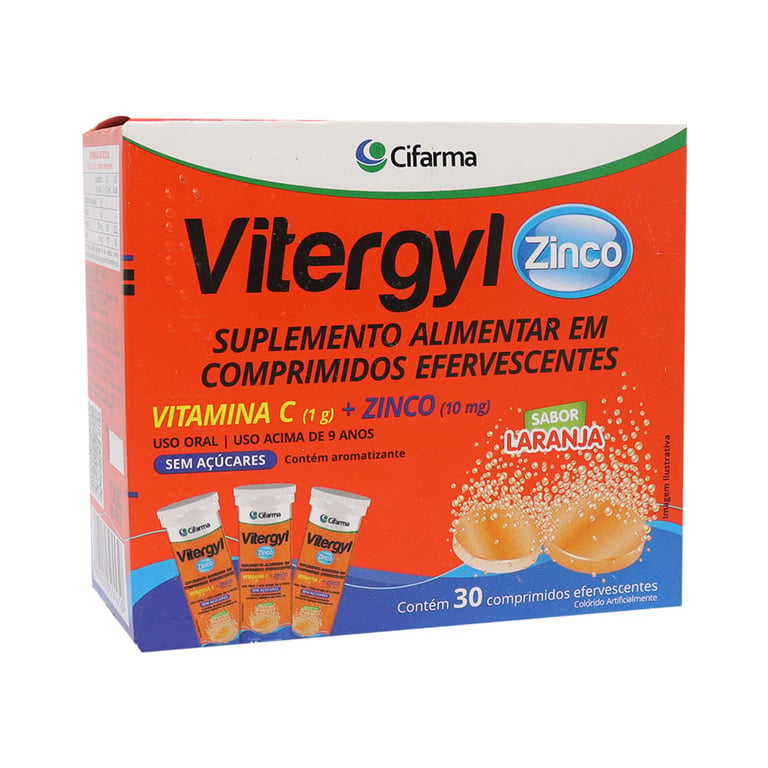 Vitergyl Zinco efervescente 1g com 30 Comprimidos