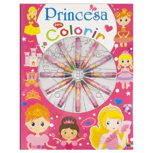 Livro Infantil Cores em Ação Princesa para Colorir