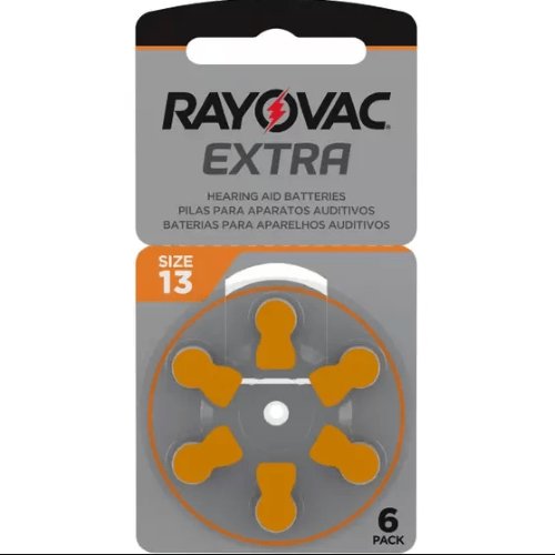 Pilha para Aparelho Auditivo 13 Rayovac Extra Advanced com 6 unidades