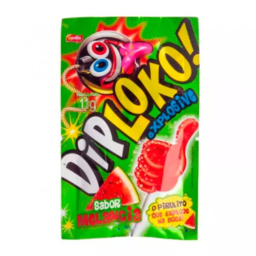 Pirulito Dip Loko Explosive Sabor Melancia 11g