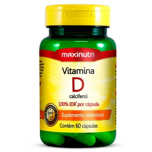 Suplemento Alimentar de Vitamina D Colecalciferol Maxinutri - 60 Cápsulas