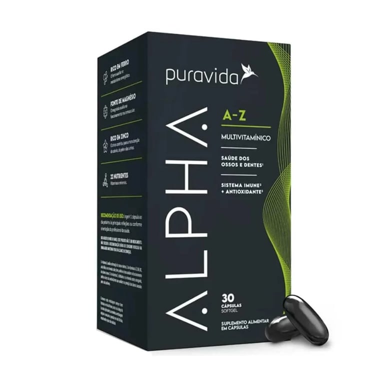 Multivitaminico Alpha A-z Puravida 65g Com 30 Cápsulas