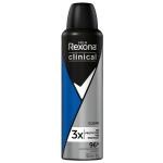 Desodorante Antitranspirante Aerosol Rexona Men Clinical Clean Masculino com 150ml