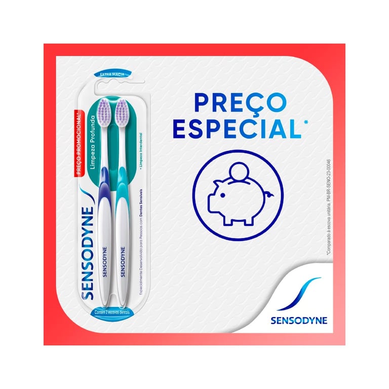 Escova Dental Sensodyne Limpeza Profunda Com 2 Unidades