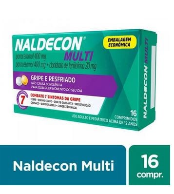 Naldecon Multi com 16 comprimidos