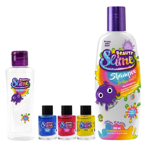 Shampoo Beauty Slime com 200ml + Kit Mix Faça a Cor do Seu Shampoo