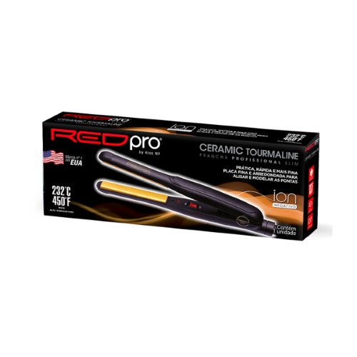 Prancha Kiss NY - Red Pro Slim Ceramic