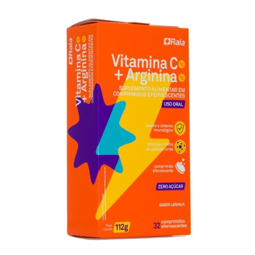 Vitamina C + Arginina Efervescente Droga Raia 32 comprimidos