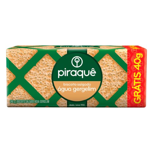 Biscoito Piraque Água Gergelim 240G - Piraque