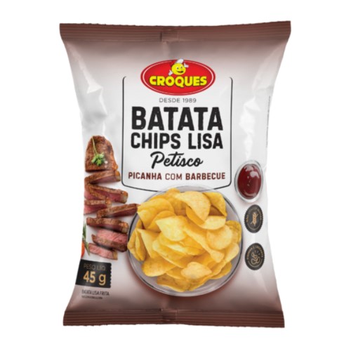 Batata Chips Lisa Croques Petisco Picanha Com Barbecue 45g