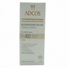 Protetor Solar Adcos Tonalizante Beige FPS 40 Gel Creme Com Cor 50g