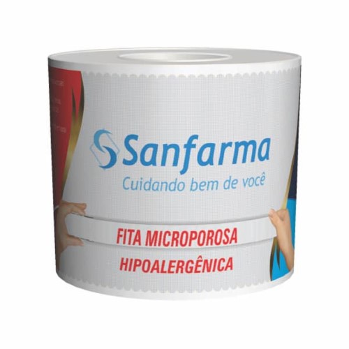 Fita Micropore Sanfarma 50Mmx4,5Cm Branca