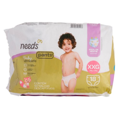 Fralda Needs Baby Ultrasafe Pants XXG - 18 Unidades