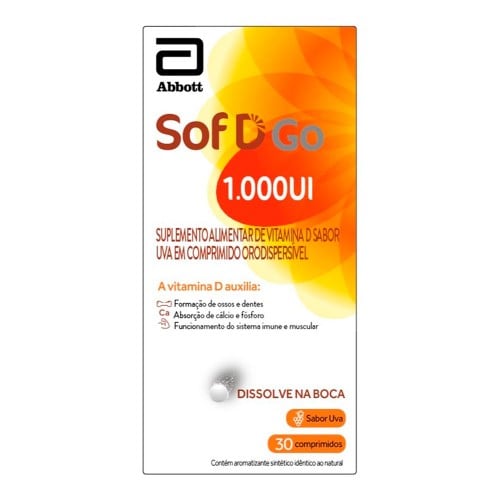 Suplemento Alimentar Sof D Go 1.000UI com 30 Comprimidos