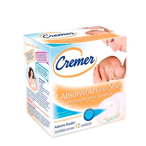 Absorvente Cremer Para Seios Com 12 Unidades