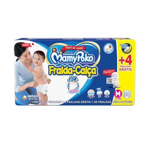 Fralda Calça Infantil MamyPoko Super Seca Jumbinho M - 26 Unidades