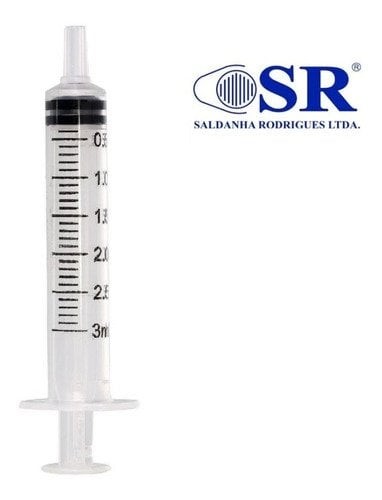 Seringa SR Luer Lok Sem Agulha 3ml 1 Unidade