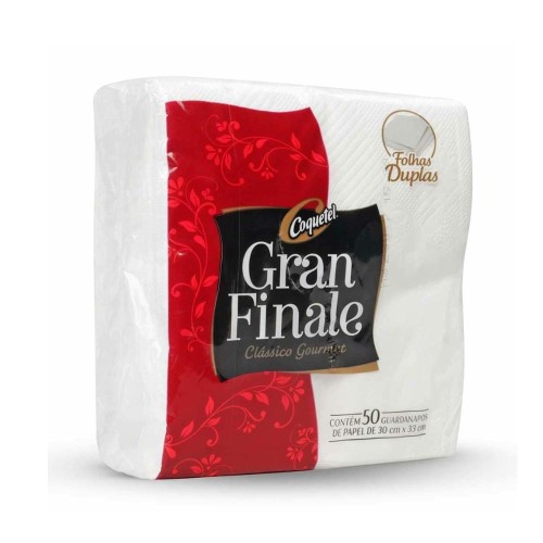 Guardanapos Coquetel Gran Finale Clássico Gourmet Folhas Duplas 50 Unidades