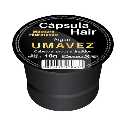 Capsula Hair Hidratante Uma Vez Argan 18g