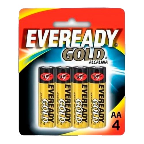 Pilha Eveready Gold Aa Alcalina 1,5v 4 Unidades