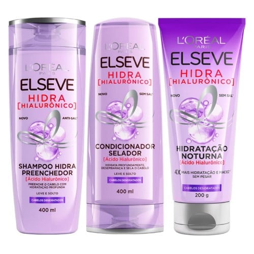 Elséve Hidra Hialurônico Kit - Shampoo + Condicionador + Creme Noturno