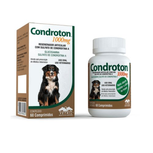 Condroton 1000mg Uso Veterinário com 60 Comprimidos