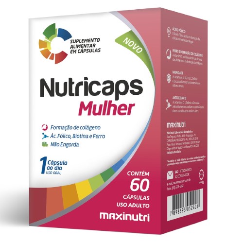 Suplemento Alimentar Nutricaps Mulher Maxinutri - 60 Cápsulas