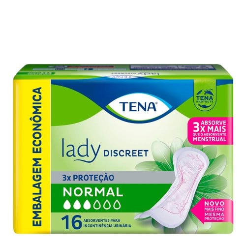 Absorvente Para Incontinência Urinária Tena Lady Discreet Normal 16 unidades 