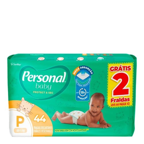 Fralda Personal Baby Protect&Sec P - 44 Unidades