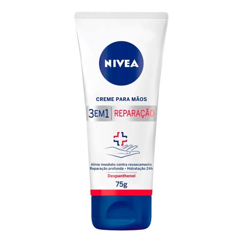 Creme Para as Mãos Nivea Hand 3 em 1 Reparação Nutrição 75g