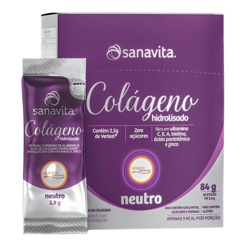 Colágeno Hidrolisado Verisol Sanavita 84g 30 sachês de 2,8g cada