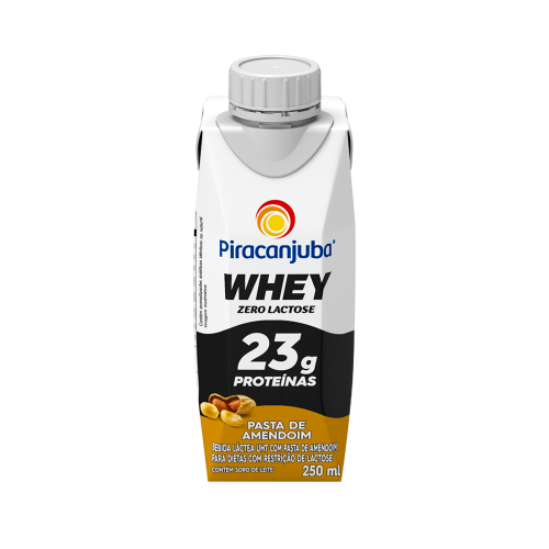 Whey Zero Lactose Piracanjuba Sabor Pasta de Amendoim com 250ml