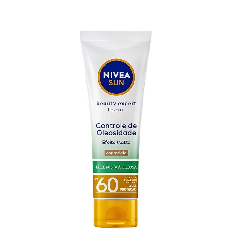 Protetor Solar Facial Nivea Beauty Expert Pele Oleosa Cor Média Fps 60 50g