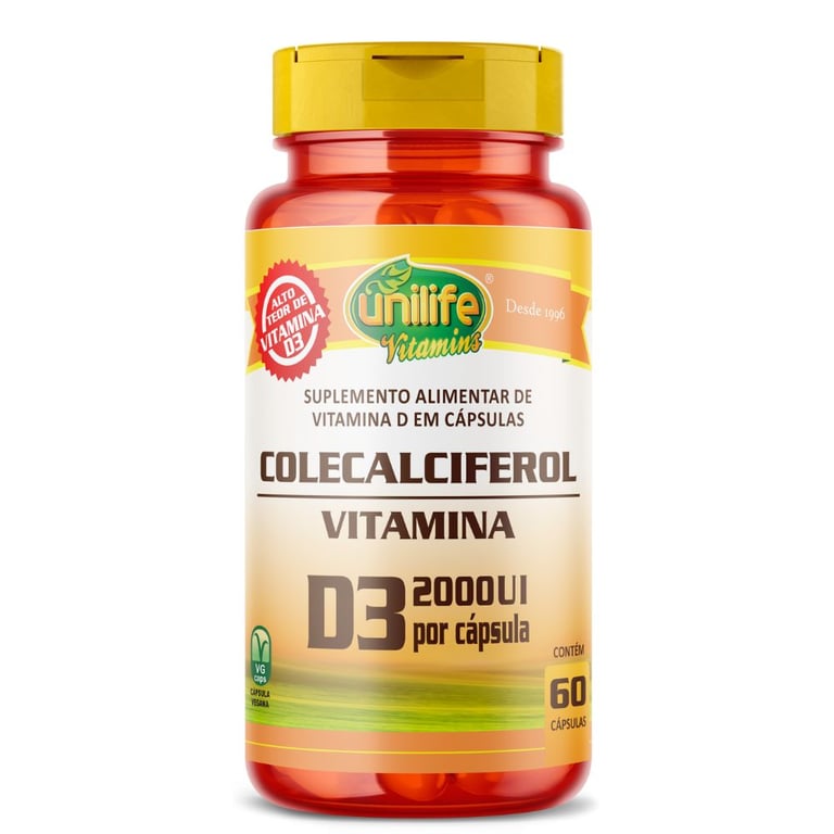 Vitamina D Colecalciferol - Unilife - 60 Cápsulas de 470mg