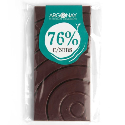 Chocolate Argonay 76% Cacau com Nibs com 100g