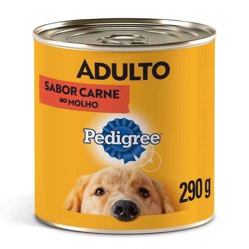 Ração para Cães Pedigree Adultos Lata Sabor Carne ao Molho 290g