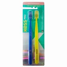 Escova Dental Kess Pro Extra Macia Cores Sortidas 2 Unidades + Capa Protetora