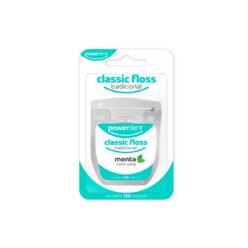 Fio Dental Powerdent Classic Floss Tradicional com 125 Metros