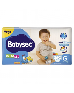 Fralda BabySec Galinha Pintadinha Ultra Sec Mega G 32 Unidades