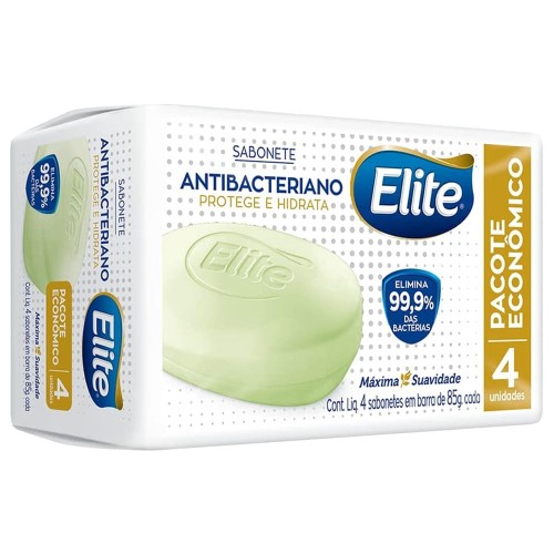 Kit 4x85g Sabonete Barra Elite Antibacteriano