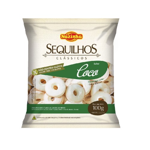 Sequilhos Clássicos Sabor Coco Nazinha 100g