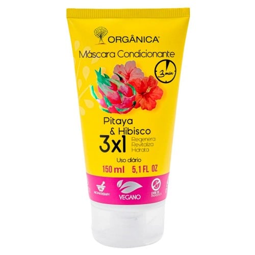 Máscara Condicionante Vegana Orgânica Pitaya & Hibisco com 150ml